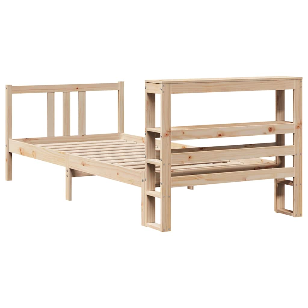 Bed Frame with Headboard without Mattress 75x190 cm Small Single