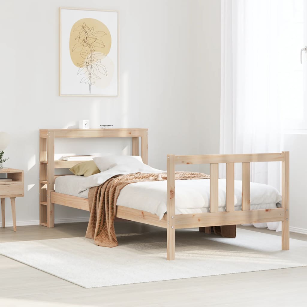 Bed Frame with Headboard without Mattress 75x190 cm Small Single