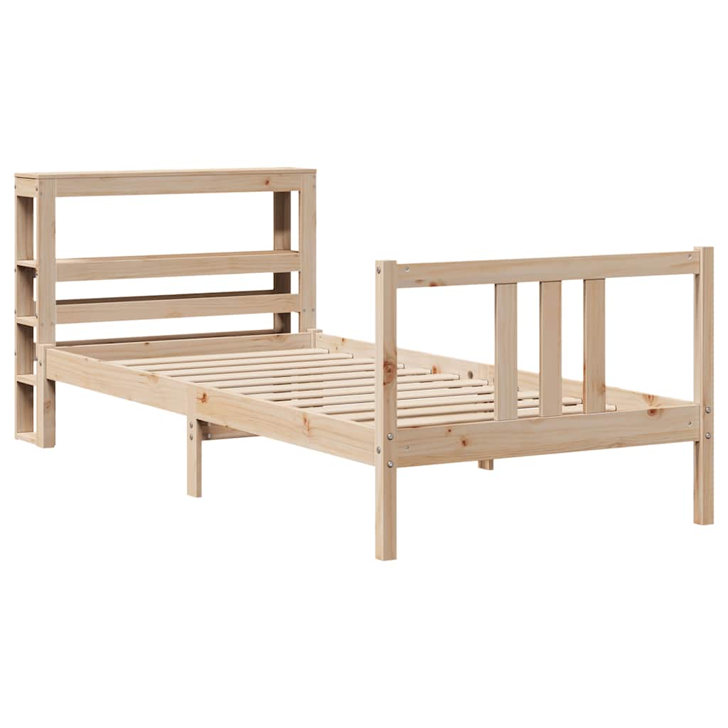Bed Frame with Headboard without Mattress 90x190 cm Single