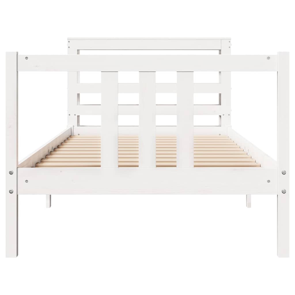 Bed Frame with Headboard without Mattress White 90x200 cm