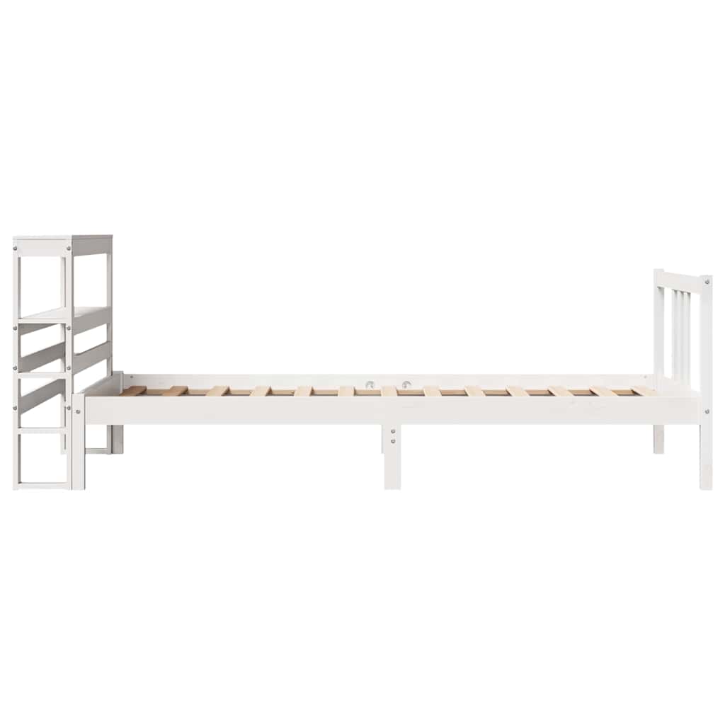 Bed Frame with Headboard without Mattress White 90x200 cm