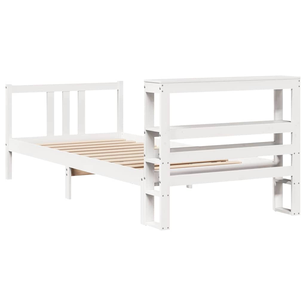 Bed Frame with Headboard without Mattress White 90x200 cm