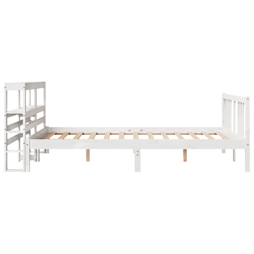 Bed Frame with Headboard without Mattress White 140x200 cm