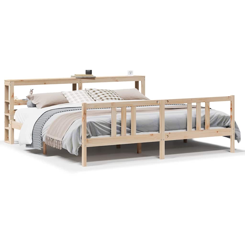 Bed Frame with Headboard without Mattress 200x200 cm