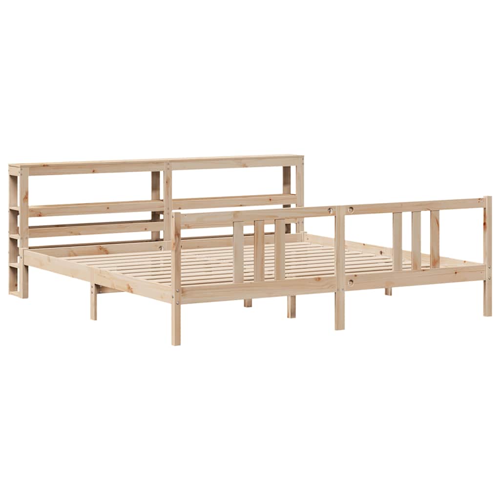 Bed Frame with Headboard without Mattress 200x200 cm