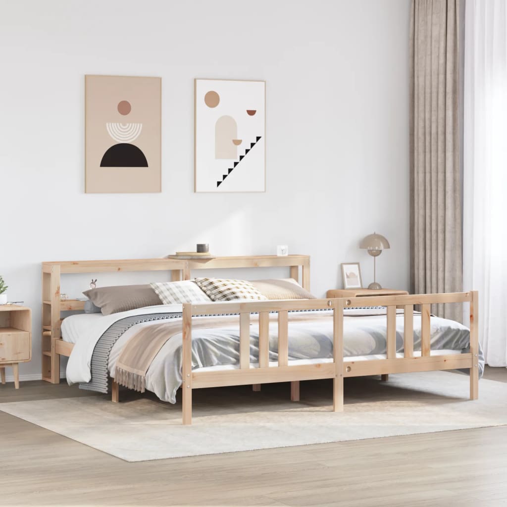 Bed Frame with Headboard without Mattress 200x200 cm