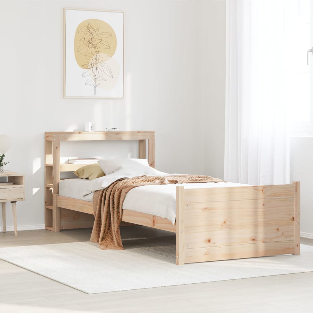 Bed Frame with Headboard without Mattress 90x190 cm Single