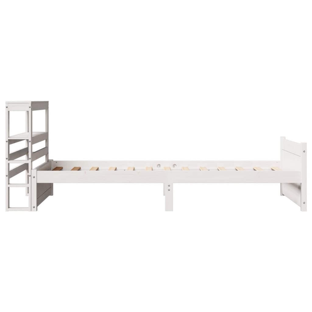 Bed Frame with Headboard without Mattress White 90x190 cm Single