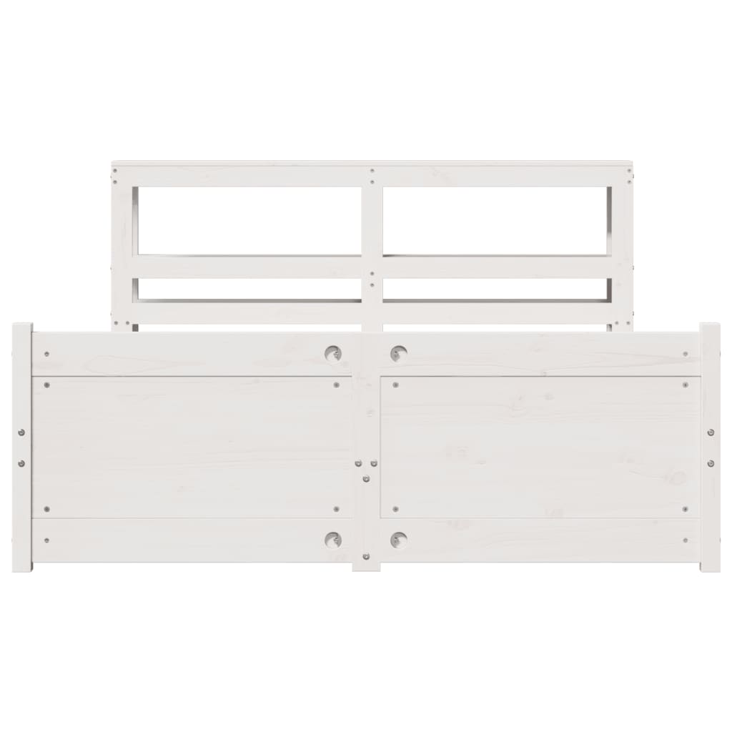 Bed Frame with Headboard without Mattress White 135x190 cm Double