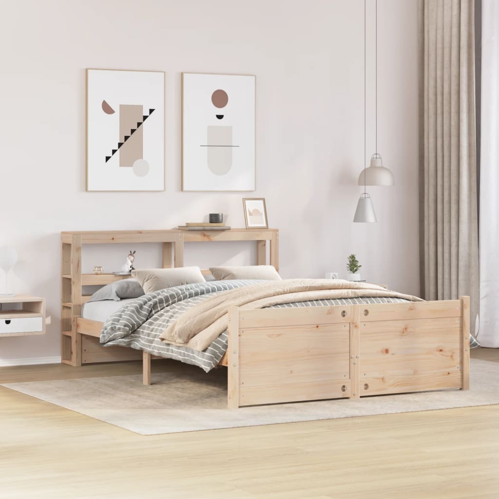 Bed Frame with Headboard without Mattress 140x190 cm