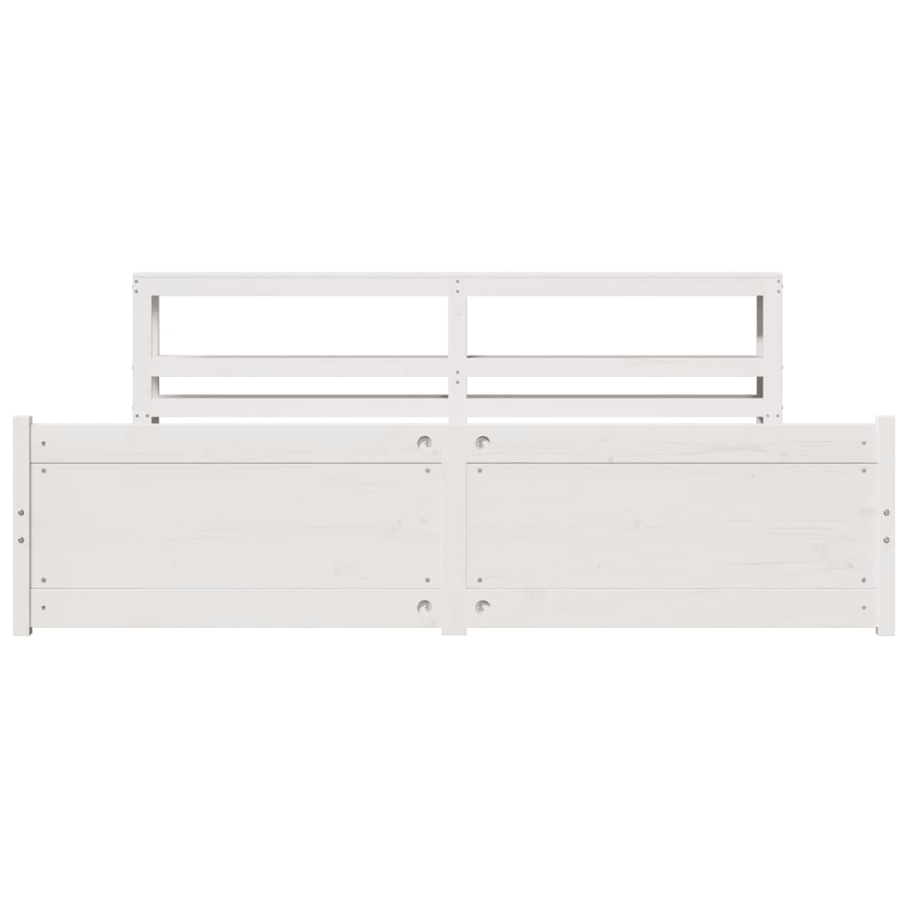 Bed Frame with Headboard without Mattress White 180x200 cm Super King