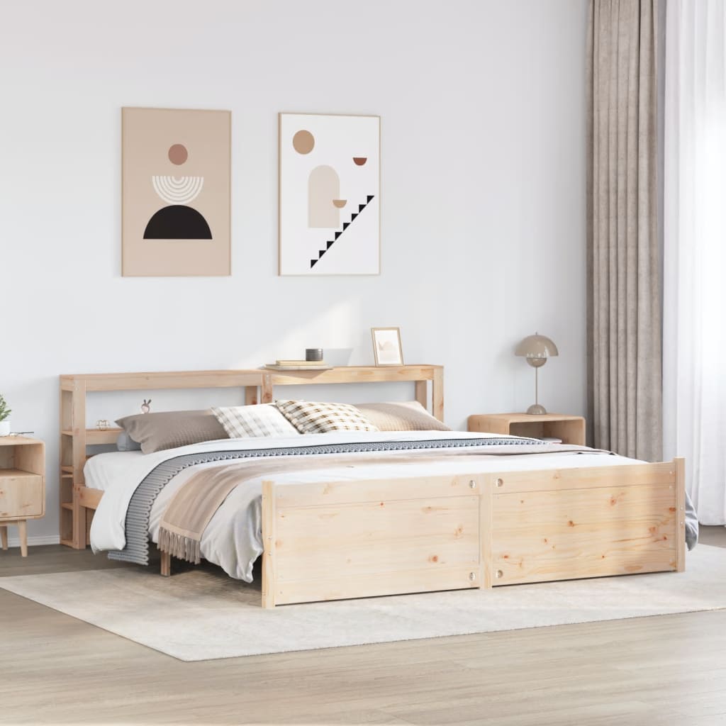 Bed Frame with Headboard without Mattress 200x200 cm