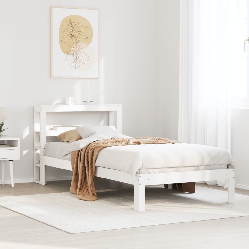 Bed Frame with Headboard without Mattress White 90x200 cm