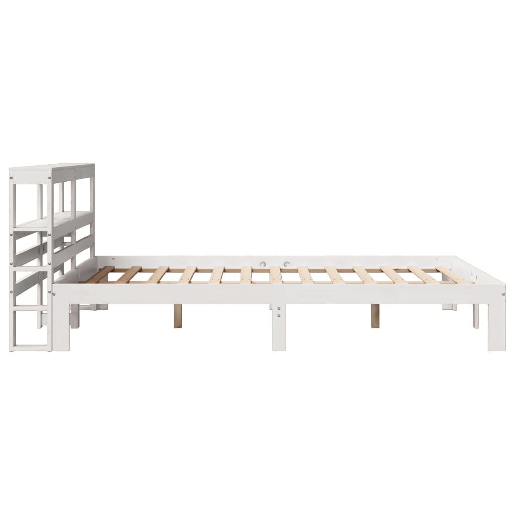 Bed Frame with Headboard without Mattress White 140x200 cm