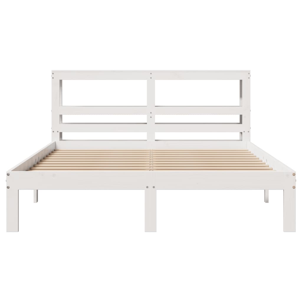 Bed Frame with Headboard without Mattress White 150x200 cm King Size