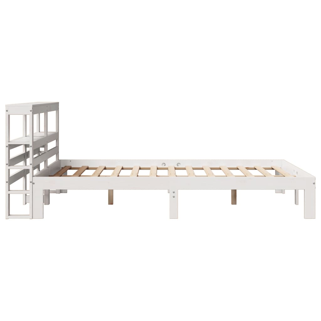 Bed Frame with Headboard without Mattress White 150x200 cm King Size