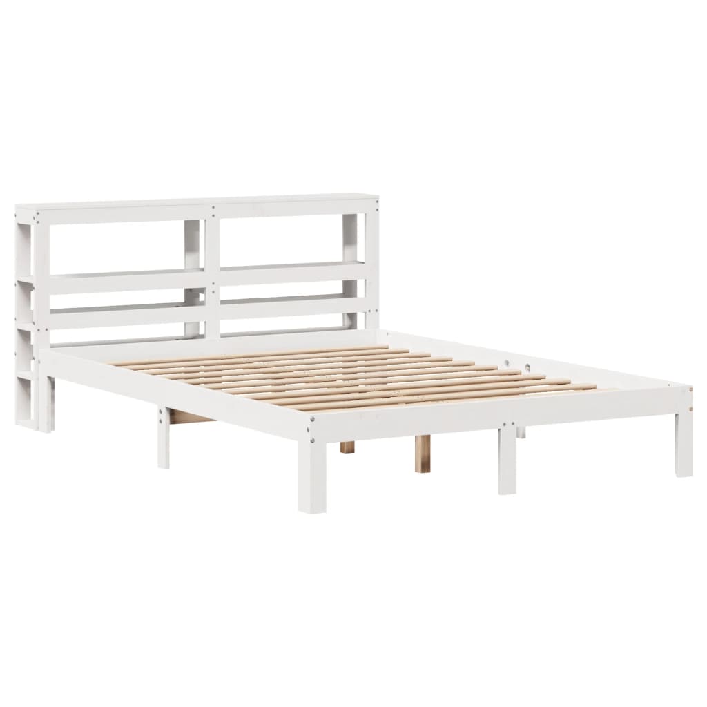 Bed Frame with Headboard without Mattress White 160x200 cm