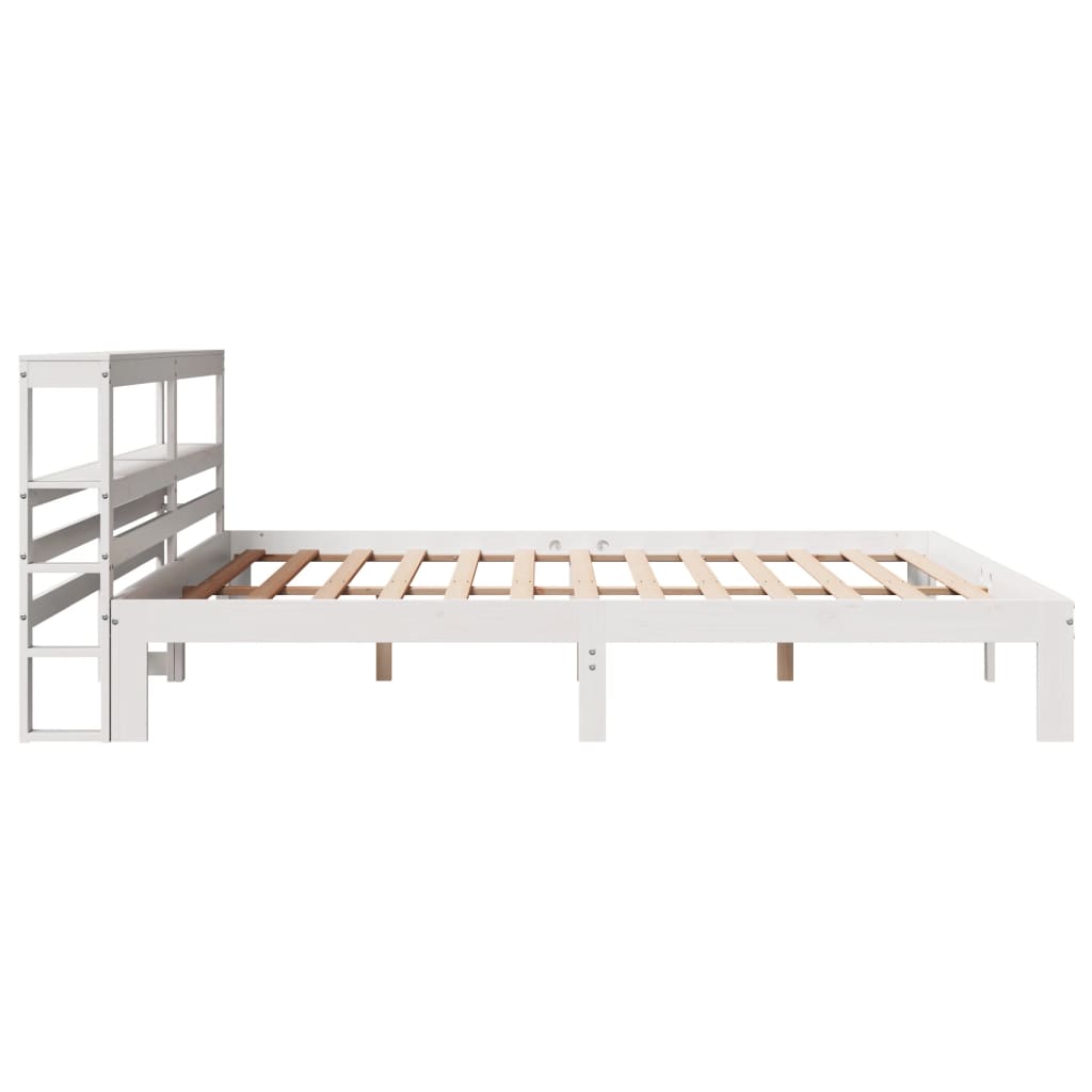 Bed Frame with Headboard without Mattress White 180x200 cm Super King