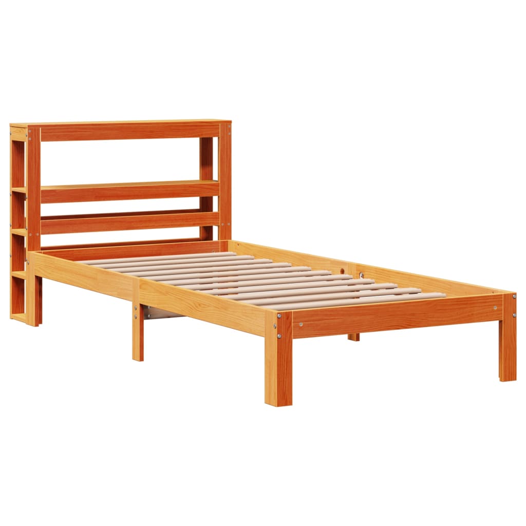 Bed Frame without Mattress Wax Brown 75x190 cm Small Single Solid Wood Pine