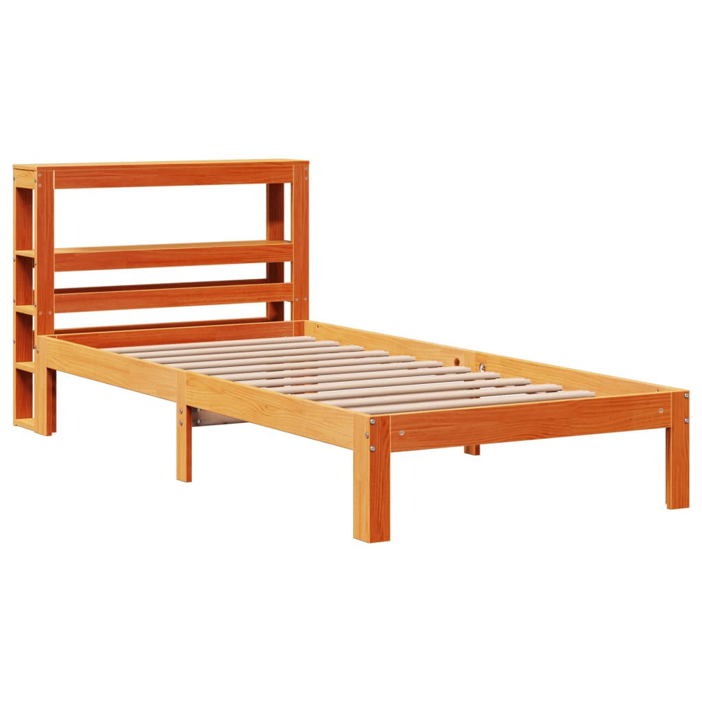 Bed Frame without Mattress Wax Brown 90x190 cm Single Solid Wood Pine