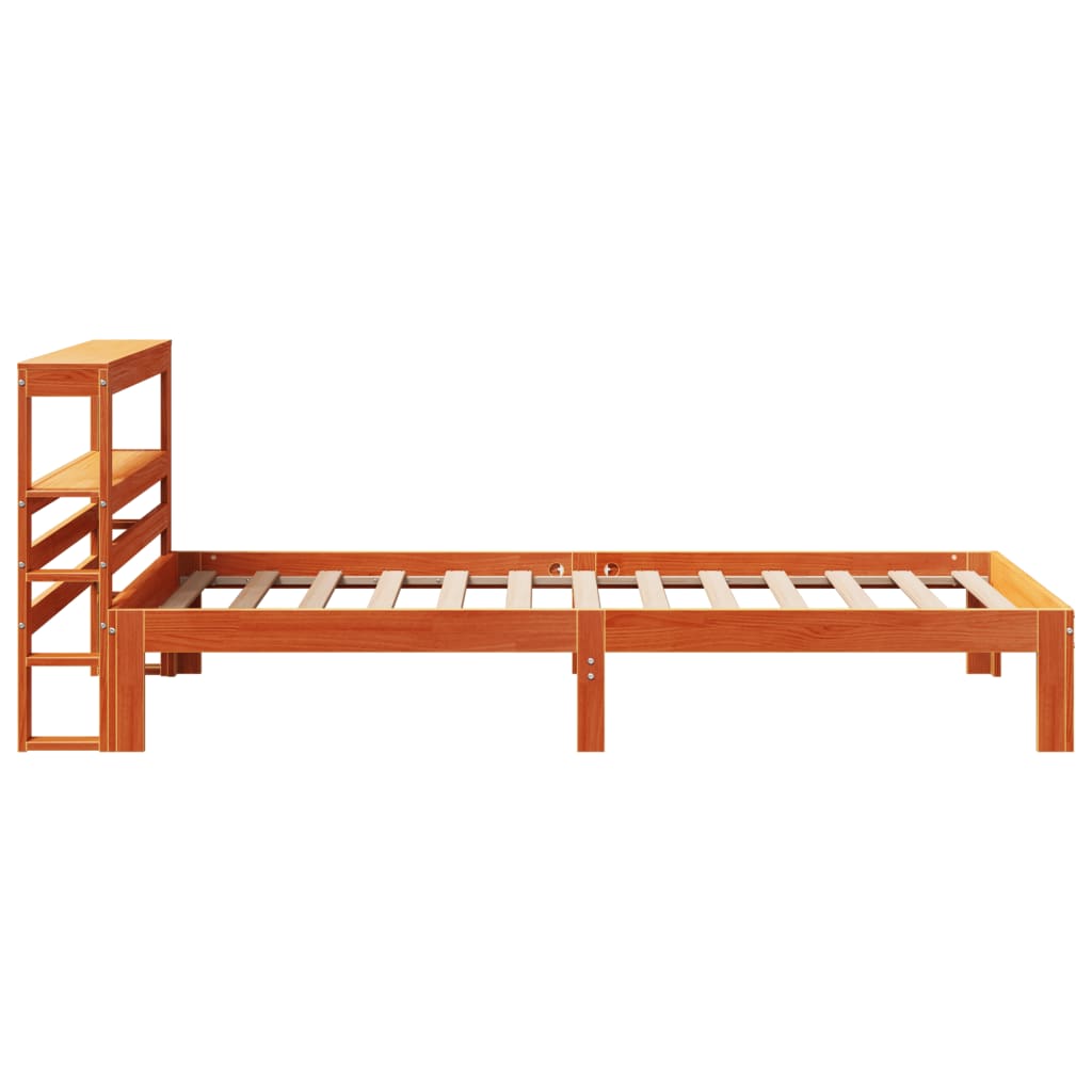 Bed Frame without Mattress Wax Brown 90x190 cm Single Solid Wood Pine