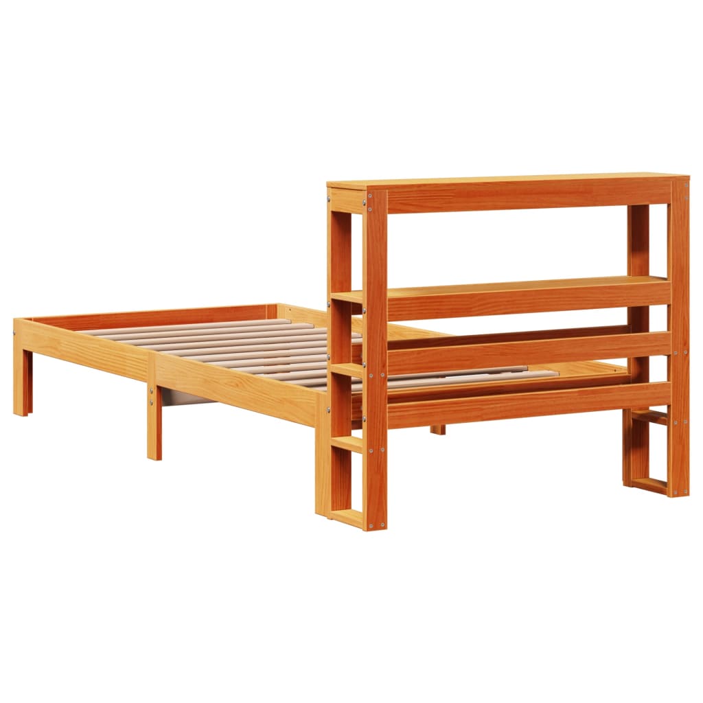 Bed Frame without Mattress Wax Brown 90x190 cm Single Solid Wood Pine