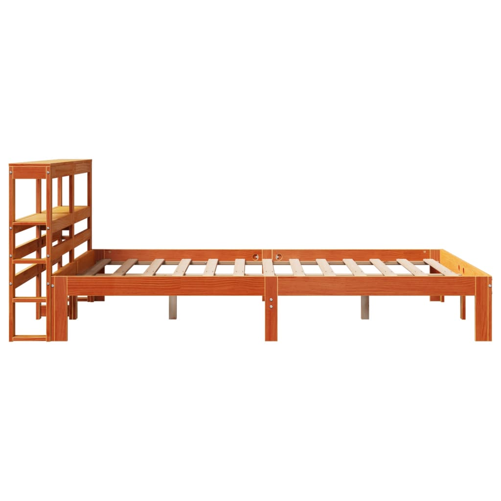 Bed Frame without Mattress Wax Brown 120x200 cm Solid Wood Pine