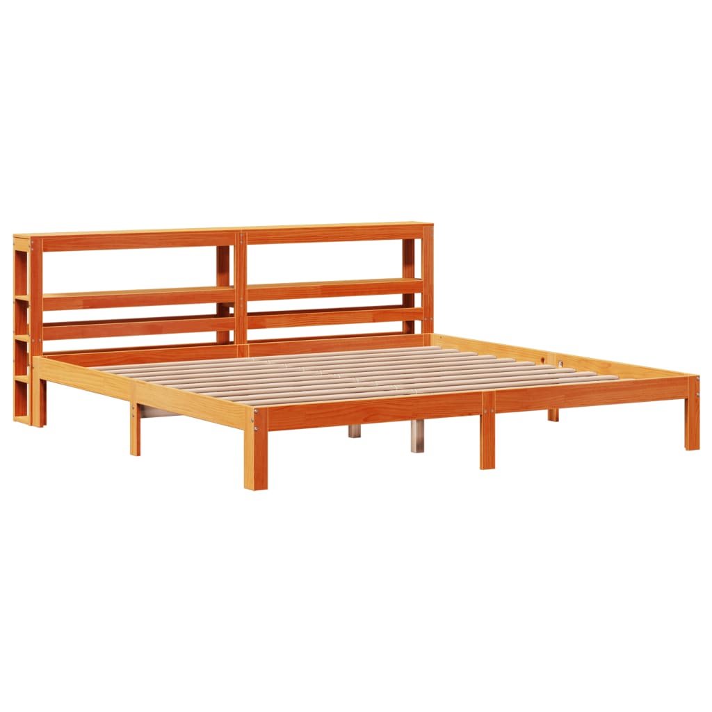 Bed Frame without Mattress Wax Brown 180x200 cm Super King Solid Wood Pine