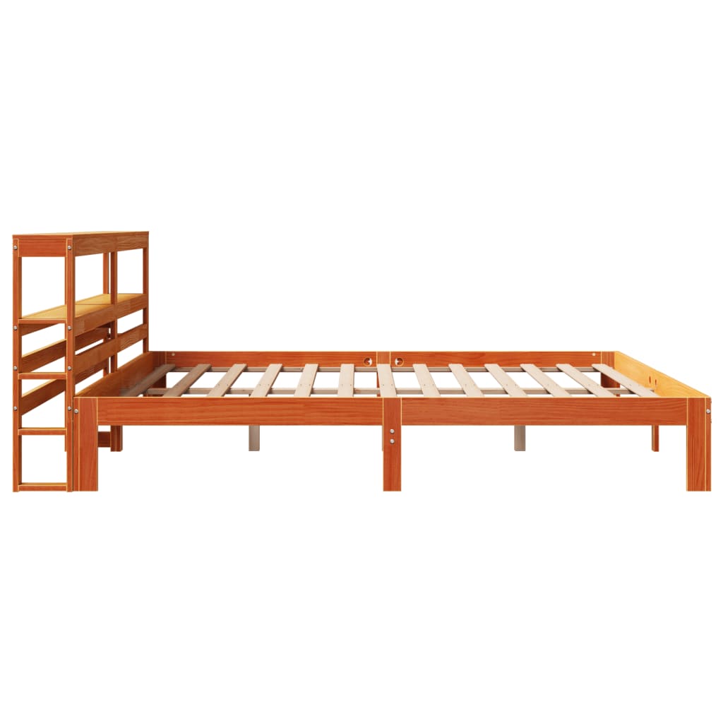 Bed Frame without Mattress Wax Brown 180x200 cm Super King Solid Wood Pine