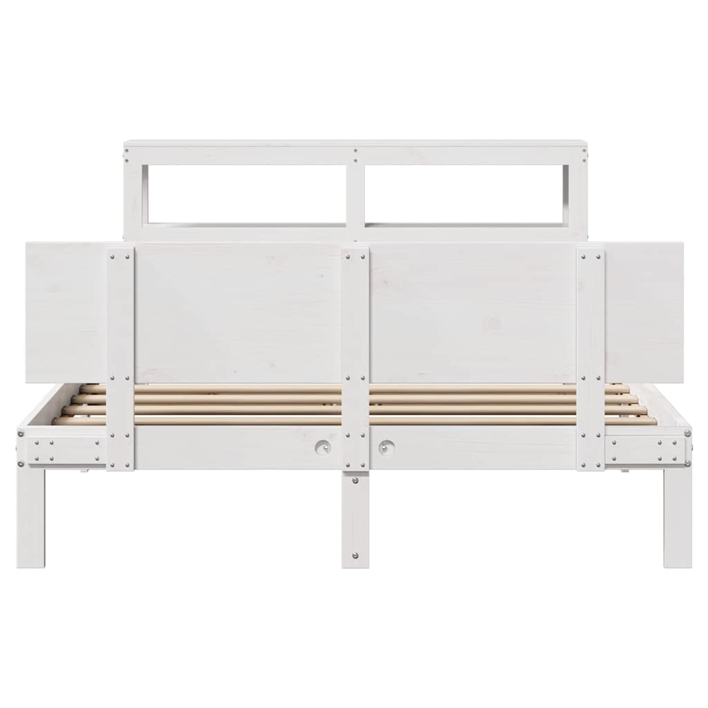Bed Frame with Headboard without Mattress White 135x190 cm Double