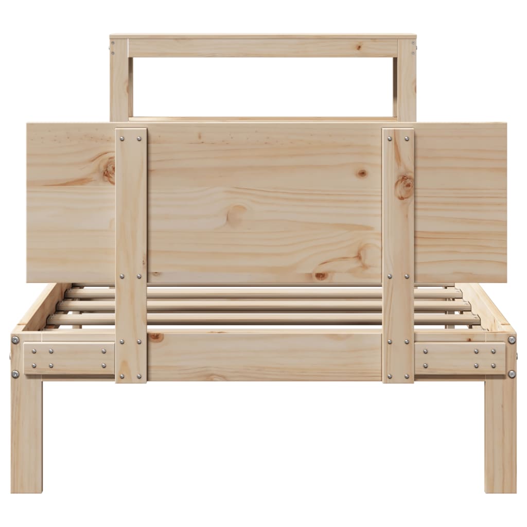 Bed Frame with Headboard without Mattress 100x200 cm