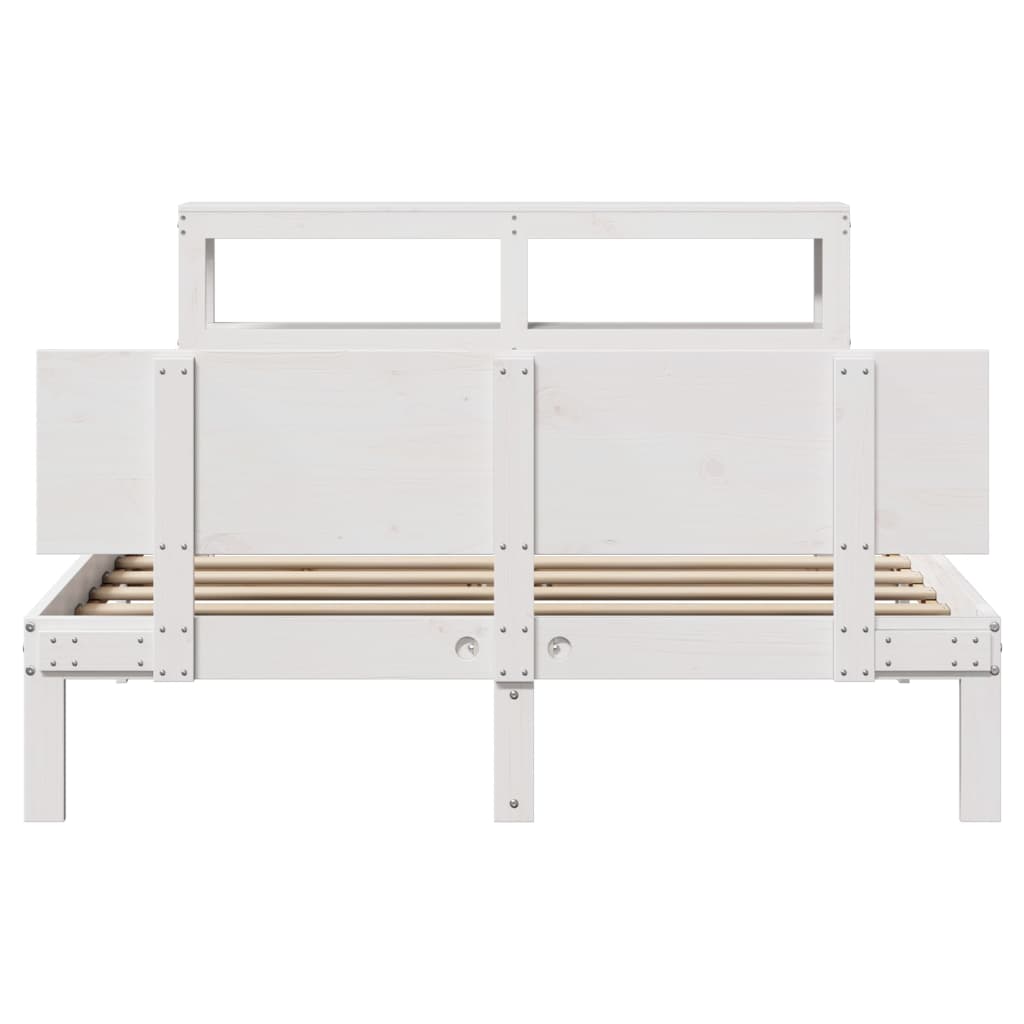 Bed Frame with Headboard without Mattress White 150x200 cm King Size