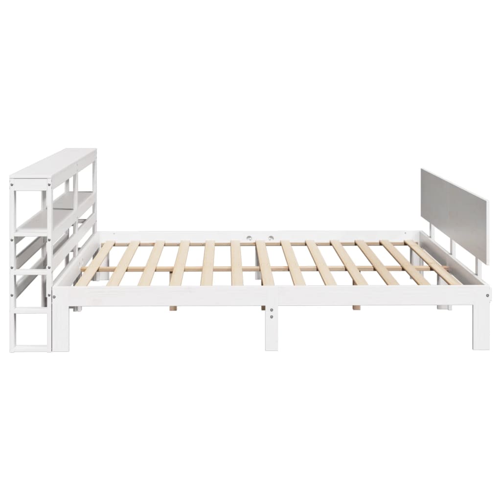 Bed Frame with Headboard without Mattress White 180x200 cm Super King