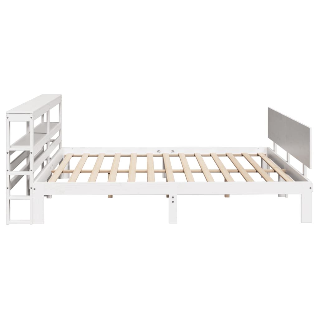 Bed Frame with Headboard without Mattress White 200x200 cm