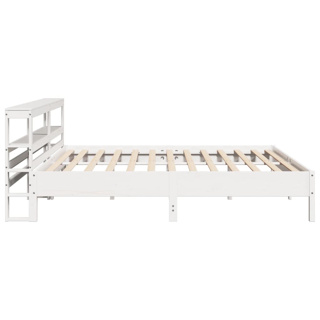 Bed Frame without Mattress White 200x200 cm Solid Wood Pine