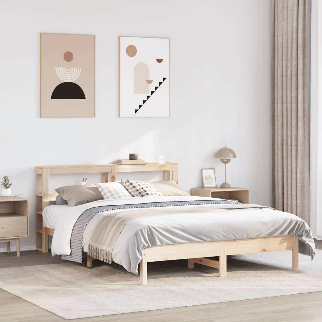 Bed Frame without Mattress 160x200 cm Solid Wood Pine