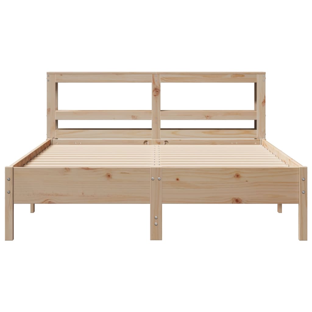 Bed Frame without Mattress 140x200 cm Solid Wood Pine