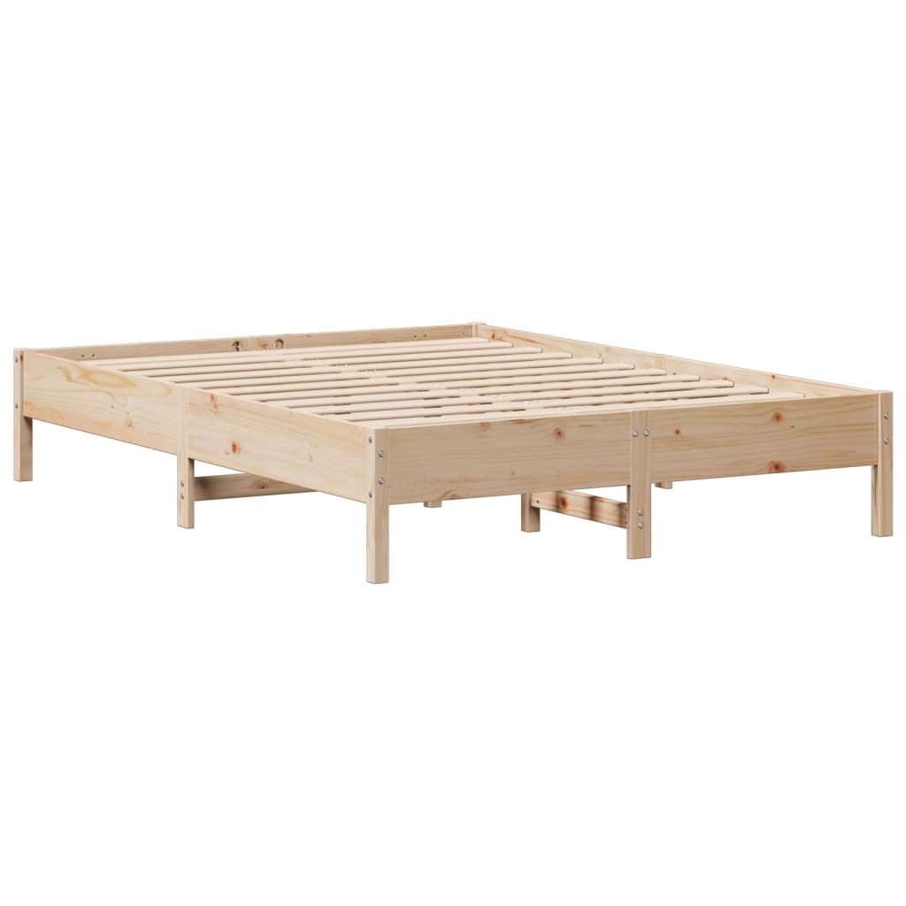Bed Frame without Mattress 140x200 cm Solid Wood Pine