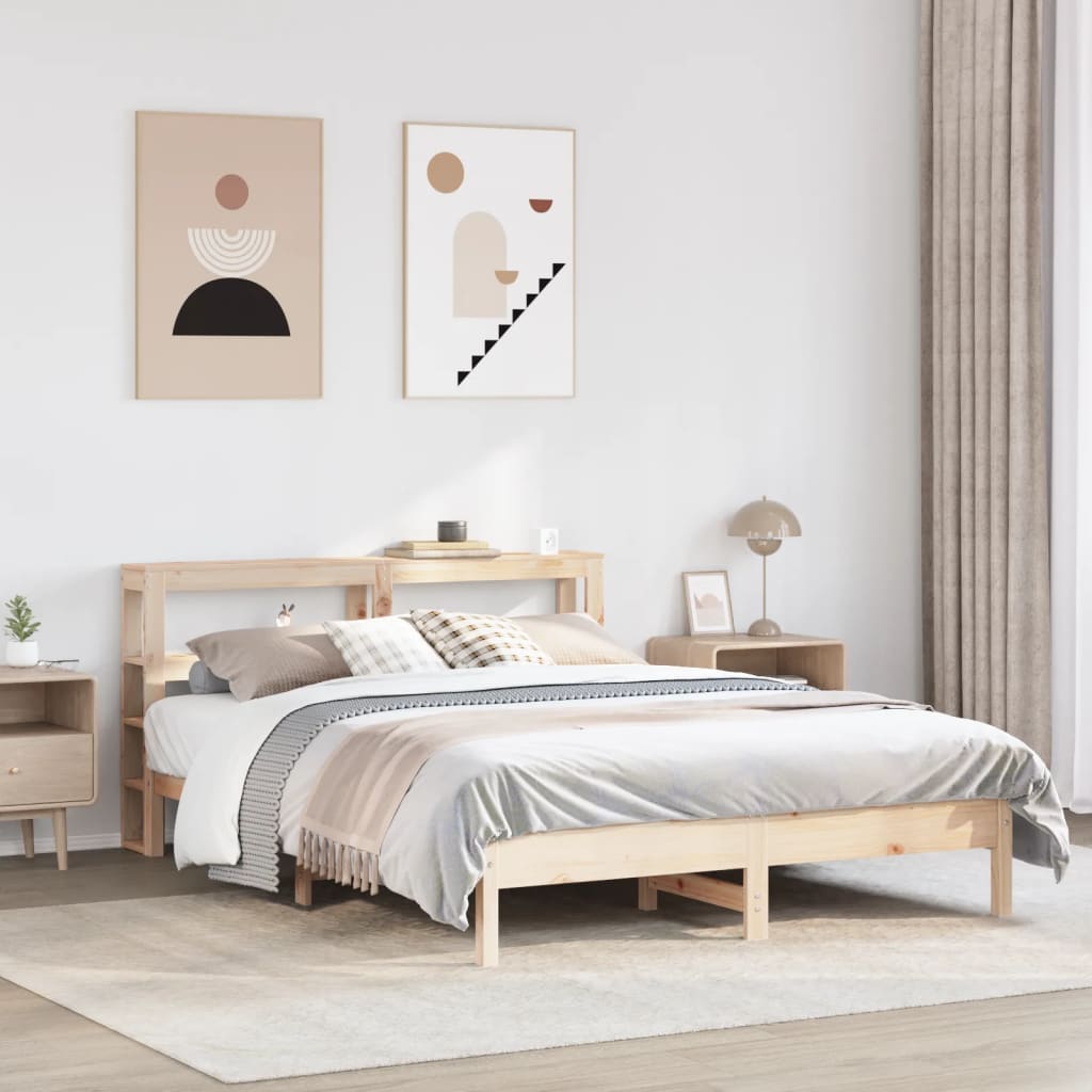 Bed Frame without Mattress 140x200 cm Solid Wood Pine