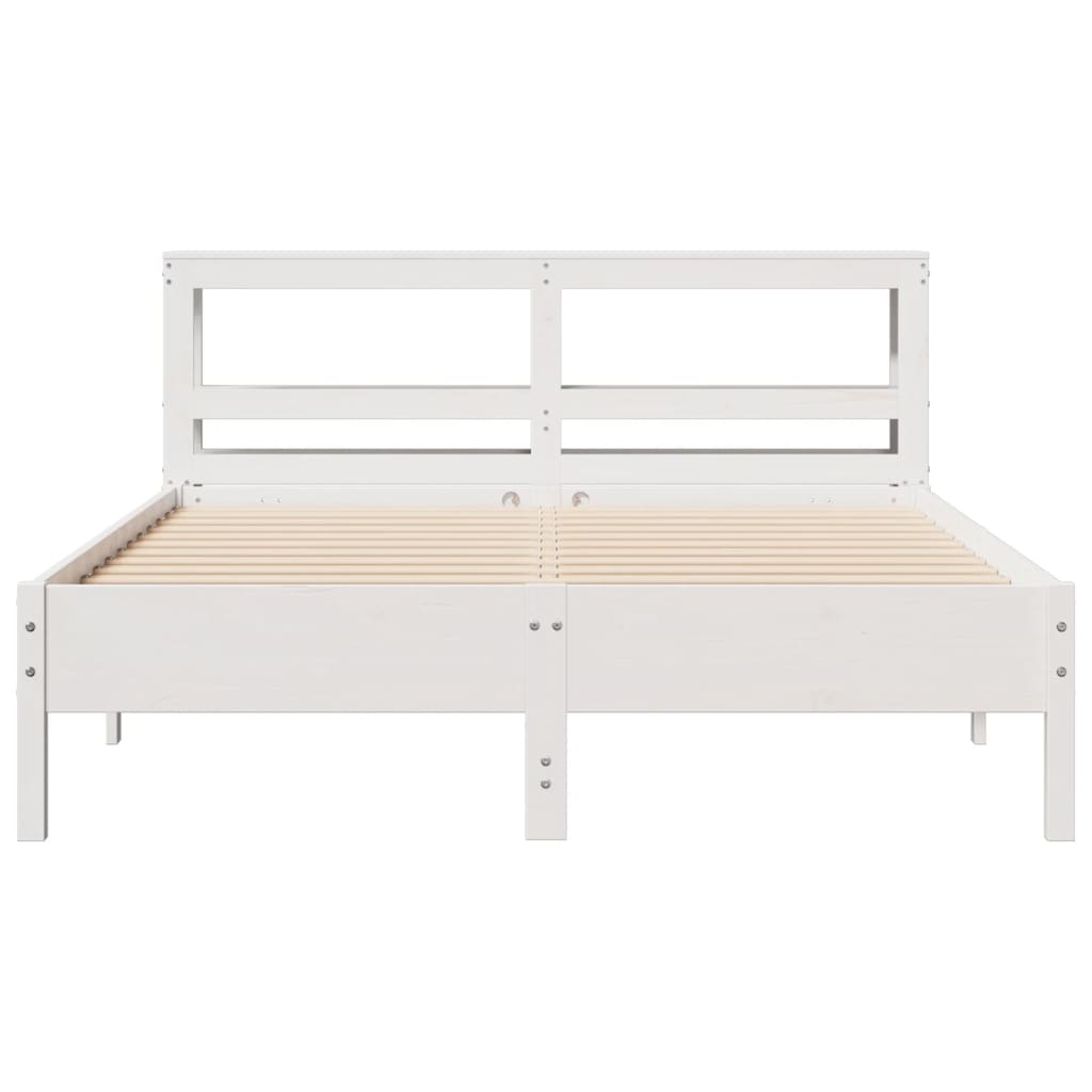 Bed Frame without Mattress White 140x200 cm Solid Wood Pine
