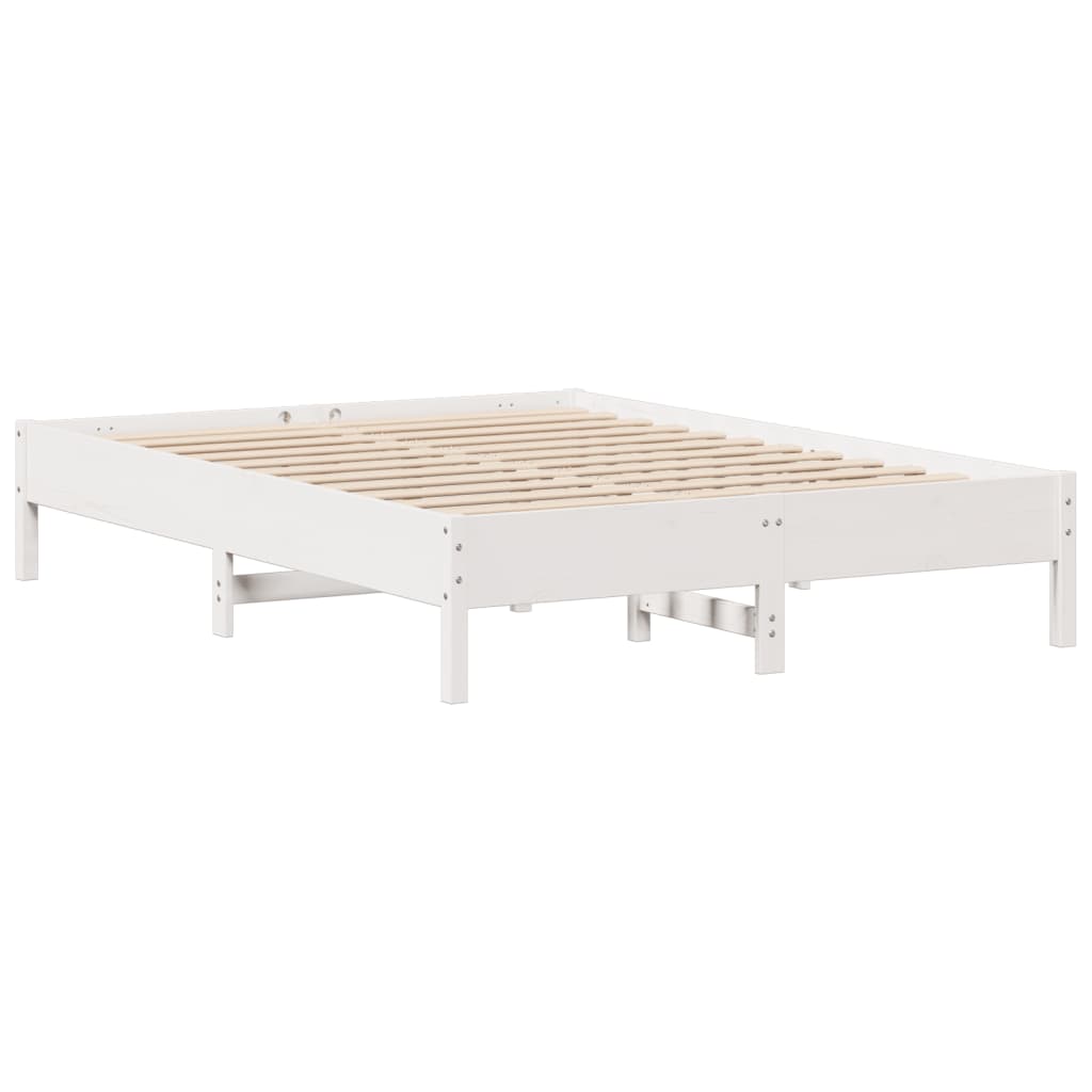 Bed Frame without Mattress White 140x200 cm Solid Wood Pine