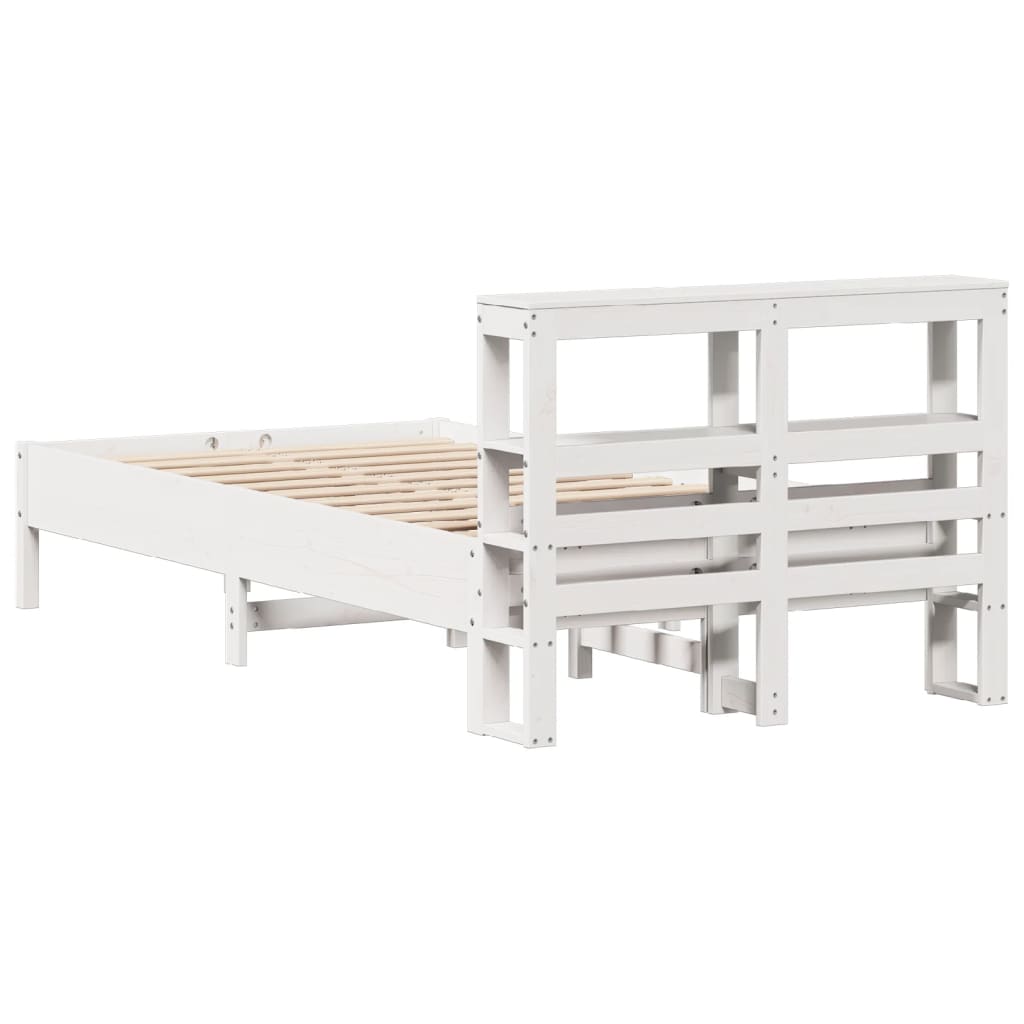 Bed Frame without Mattress White 120x200 cm Solid Wood Pine