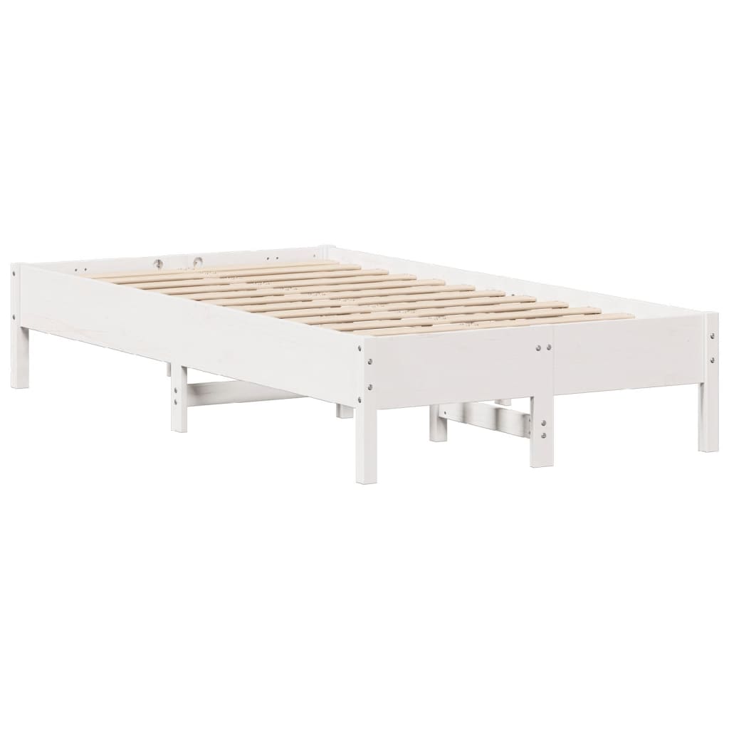 Bed Frame without Mattress White 120x200 cm Solid Wood Pine
