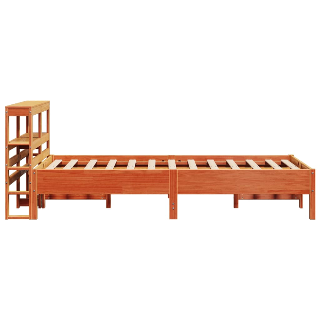 Bed Frame without Mattress Wax Brown 120x200 cm Solid Wood Pine