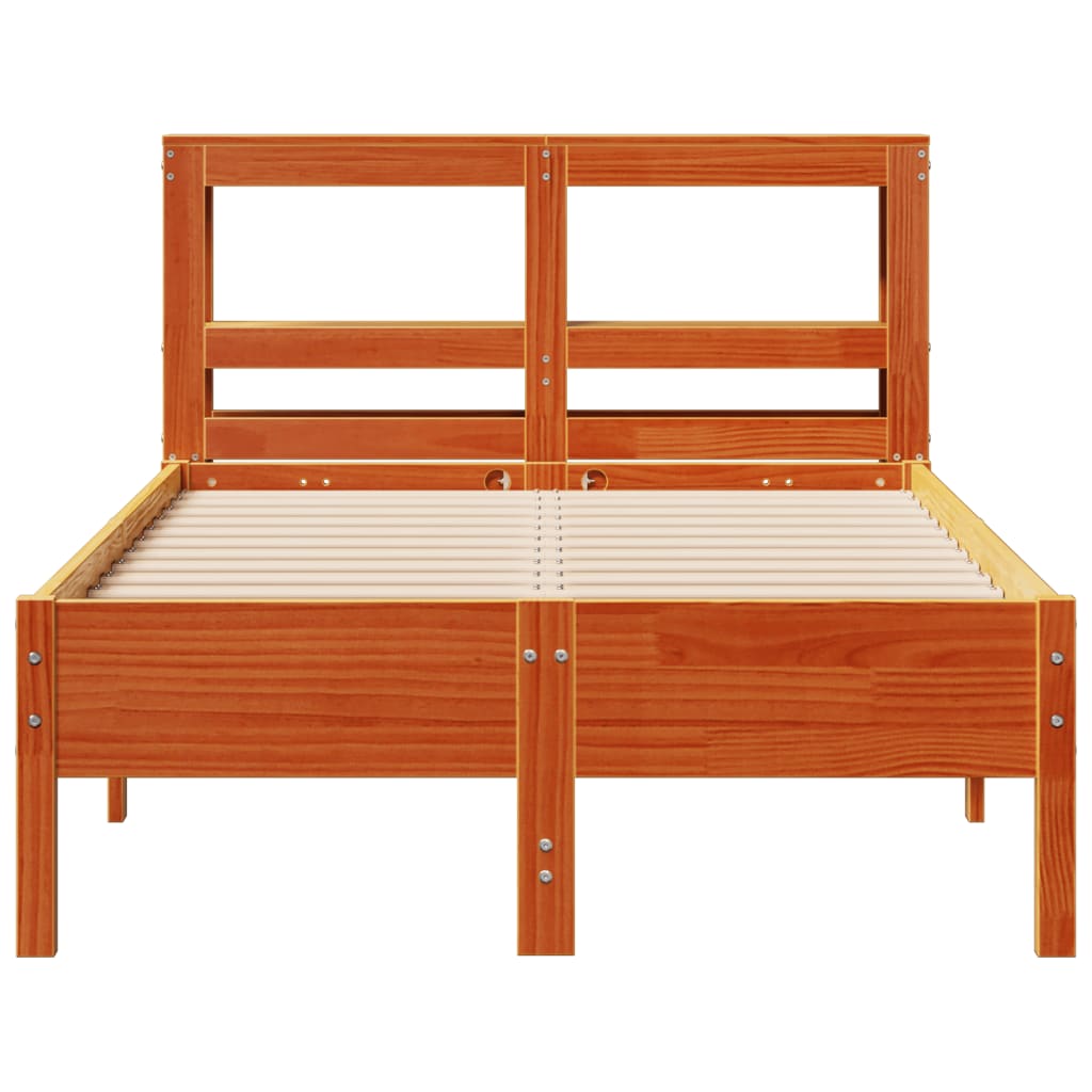 Bed Frame without Mattress Wax Brown 100x200 cm Solid Wood Pine