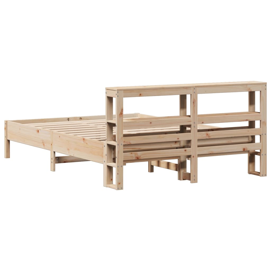Bed Frame without Mattress 140x190 cm Solid Wood Pine
