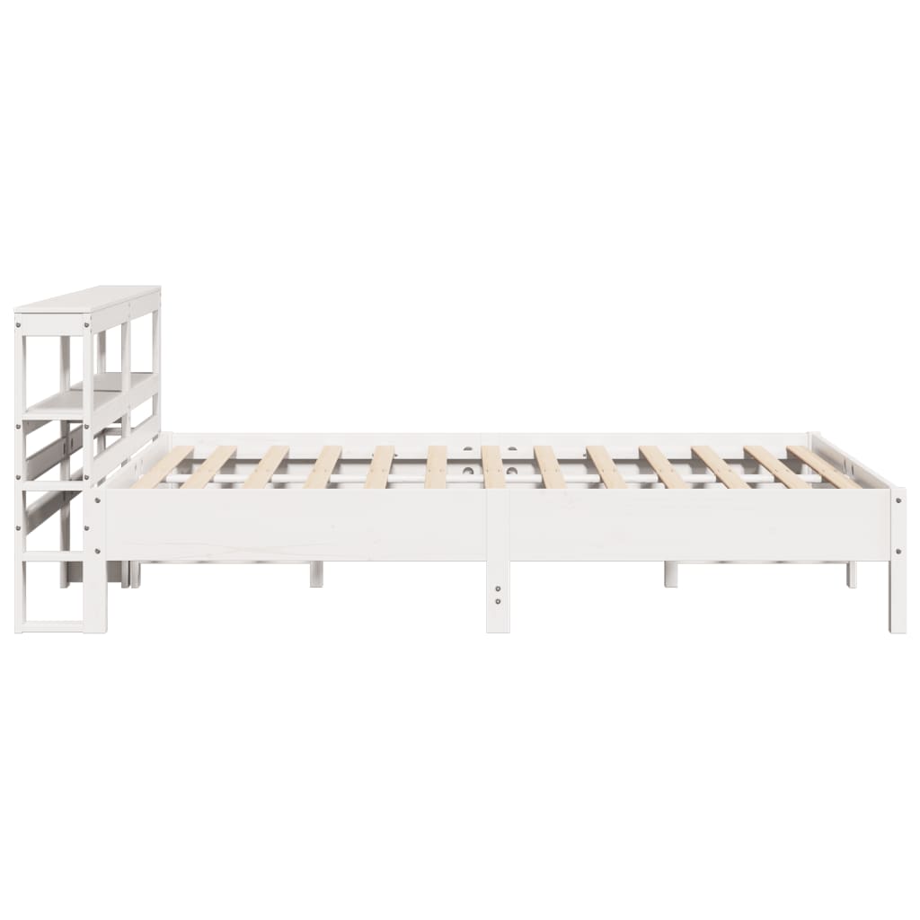 Bed Frame without Mattress White 140x190 cm Solid Wood Pine