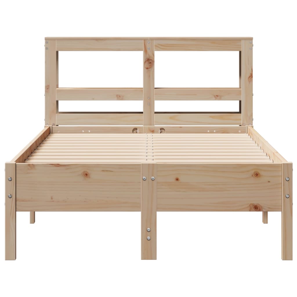 Bed Frame without Mattress 120x190 cm Small Double Solid Wood Pine