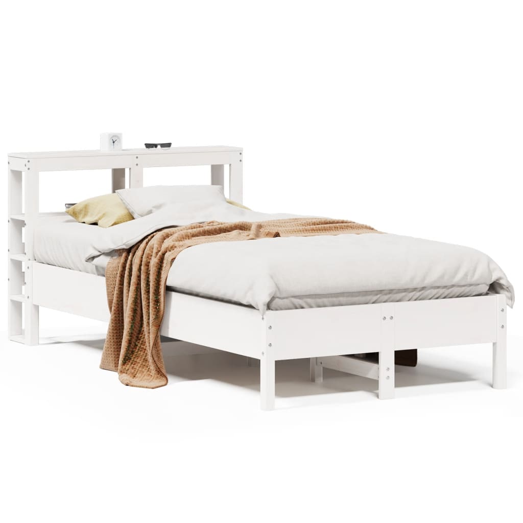 Bed Frame without Mattress White 120x190 cm Small Double Solid Wood Pine