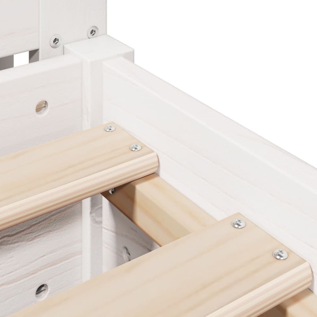 Bed Frame without Mattress White 200x200 cm Solid Wood Pine